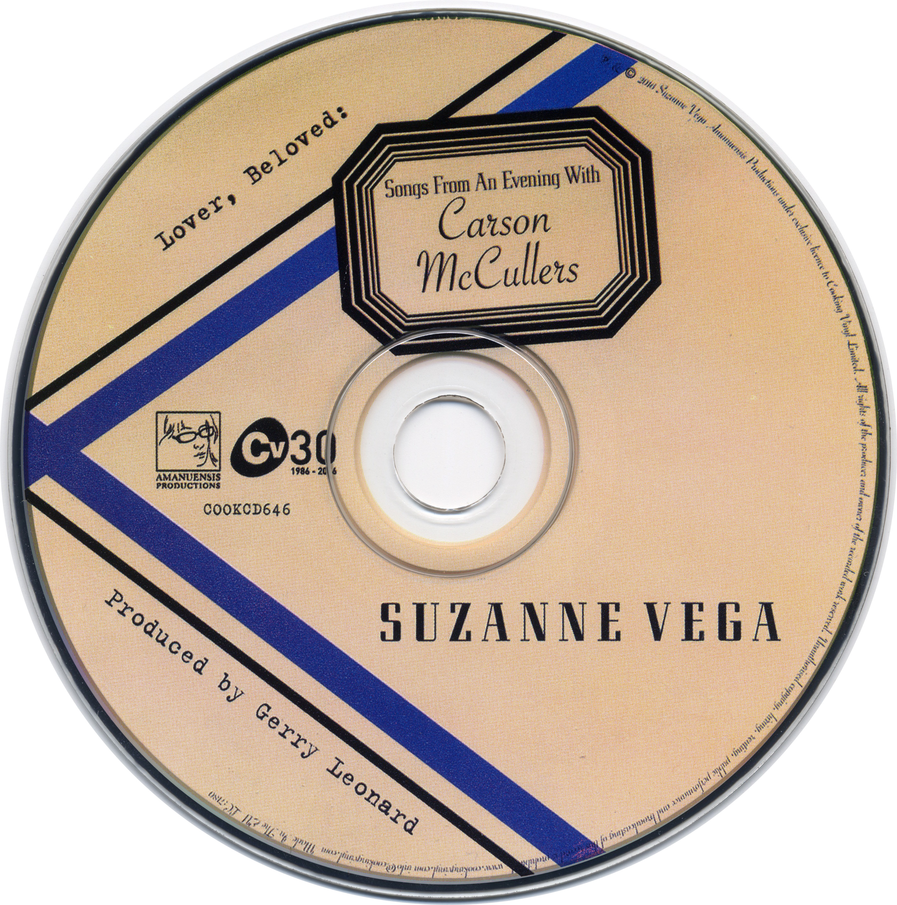 Suzanne Vega & Carson Mccullers  Lover, Beloved Songs From An Evening : CD